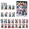 Decorative Acrylic Hanging Christmas Panda Advent Calendar, 24 Days Countdown Contains Tree Ornament Set Ornaments, Cute Decorations for Home