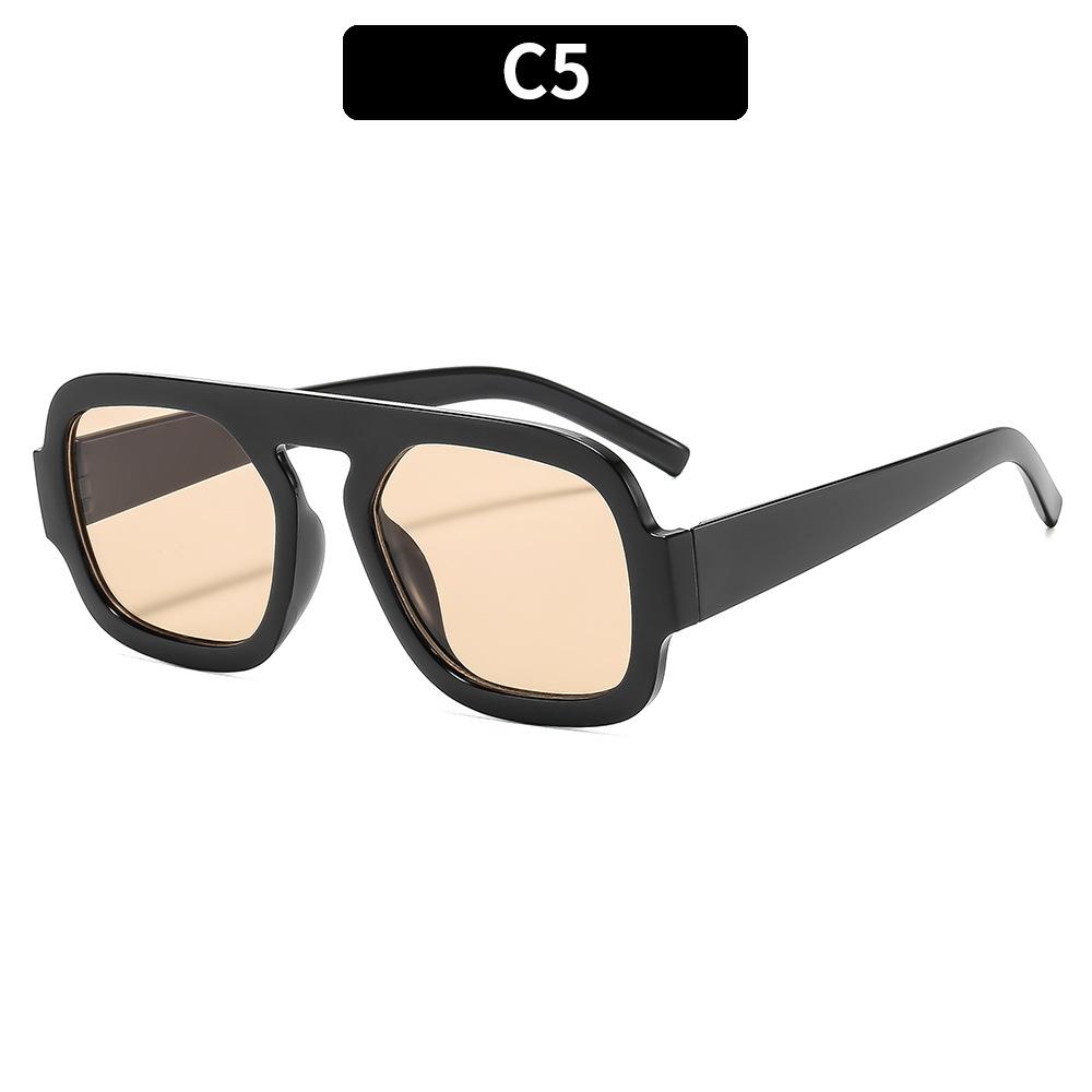 New Cool Double Bridge Oval Sunglasses Fashion Women Summer Sun Shading Eyeglasses Men Driving Sun Protection Eyewear Uv400