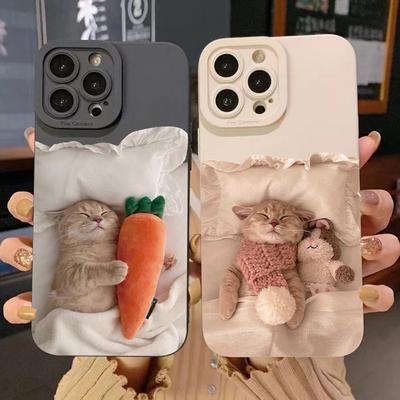 Смешной Милый Кот Силиконовый Чехол для Телефона Для iPhone 16 15 14 Pro Max Plus 11 12 13 Mini X XS XR 7 8 Plus SE Ударопрочная Мягкая Обложка