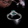 Элегантное и благородное кольцо из серебра 925 пробы с настоящим драгоценным камнем Натуральный изум изысканные украшения для женщин подарок на помолвку и годовщину