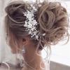 Elegant Artficial Pearls Flower Hair Vine Bridal Flower Hairband For Wedding Bride Bridesmaid And Flower Girl Photography
