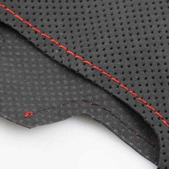 Suede Red-Blue Line Steering Wheel Cover For BMW X5 E70 2006 2007 2008 2009-2013