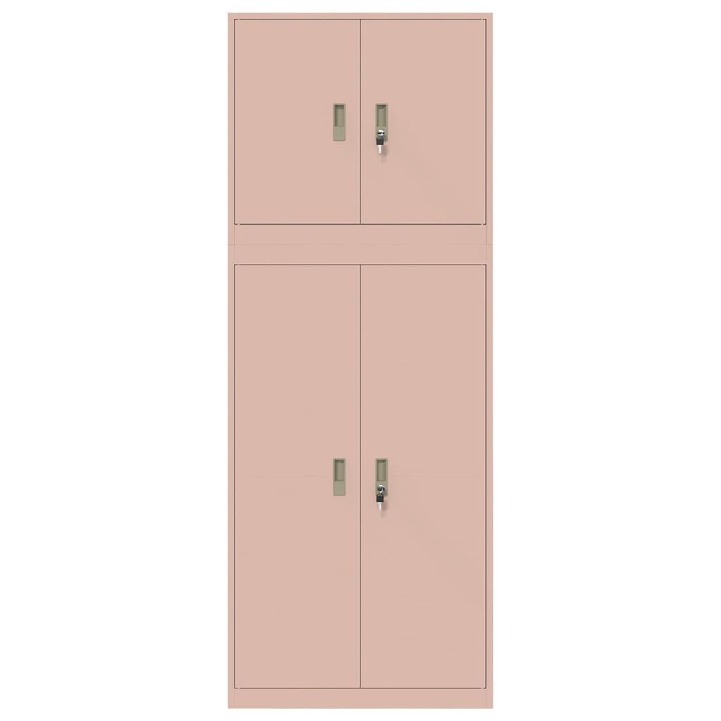Storage Cabinet 2 pcs Pink 80 x 40 x 210 cm Steel