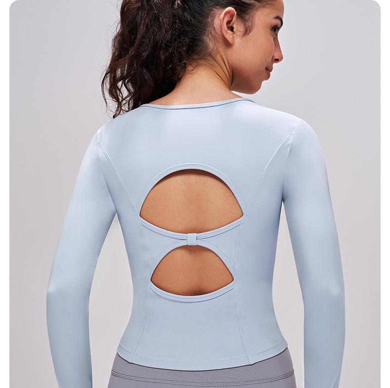 Женский приталенный топ для йоги с длинным рукавом - Коллекция Осень-Зима