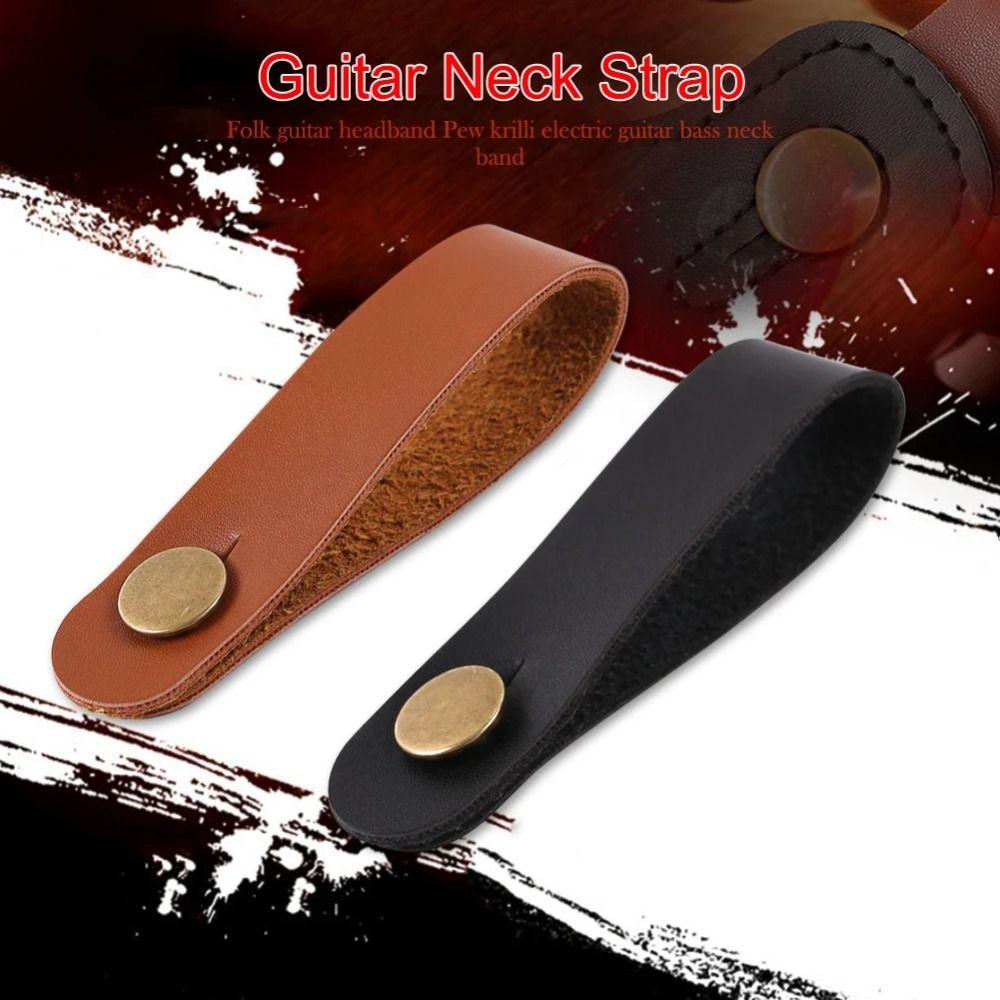 Adjustable Retro Guitar Neck Strap Retro Holding Button Safety Lock Strap Guitar Neck