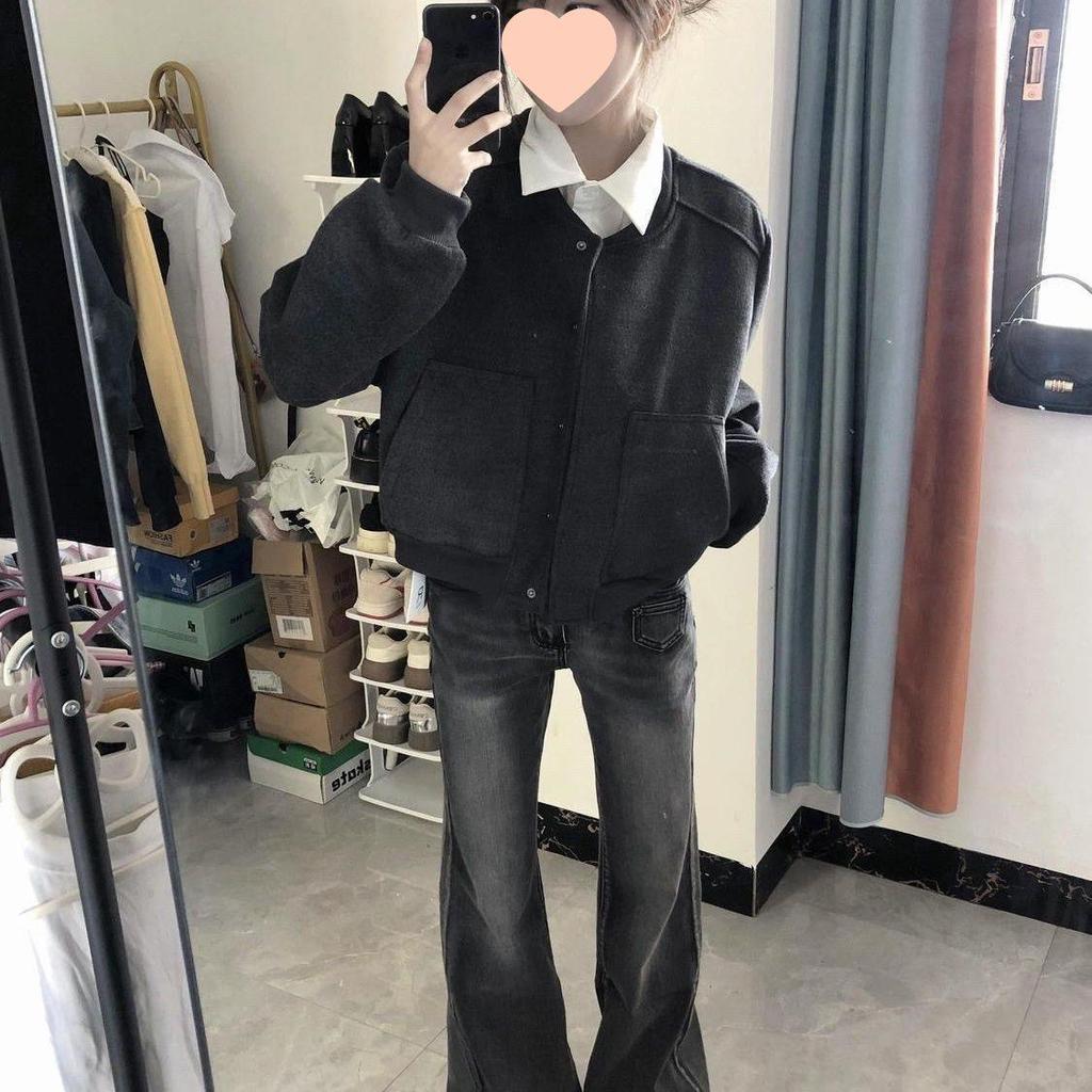 American Spring Vintage Short Baseball Jacket – Versatile Loose Casual Outerwear Top