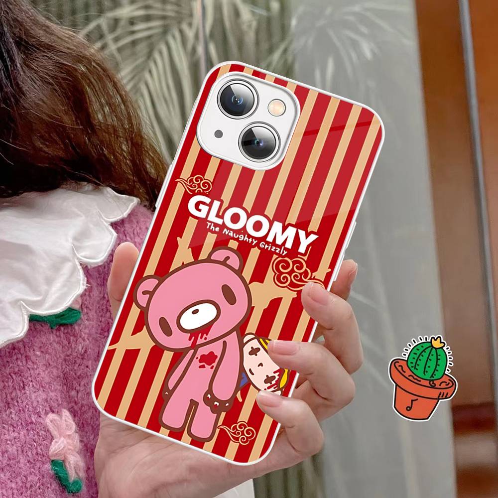 Милый G-Gloomy B-Bear Для IPhone 14 13 12 Mini 11 Pro XS Max X XR 14 Plus Закаленное Стекло