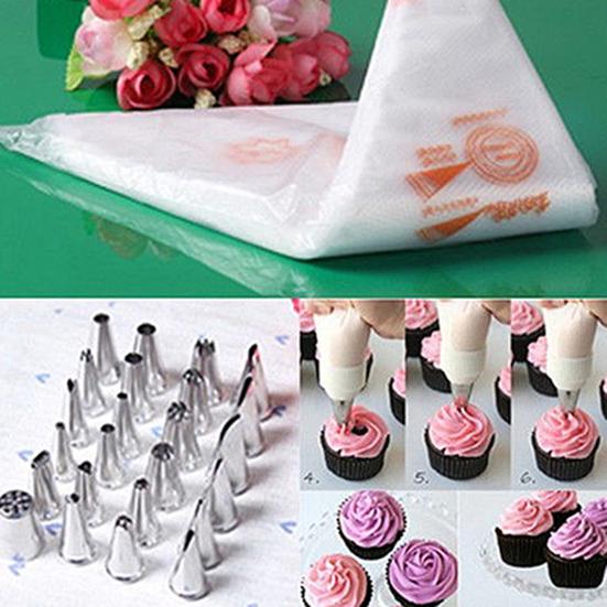 100Pcs Icing Bags Disposable Decorating Plastic Cake Cream Decorating Piping Bags for Kitchen
