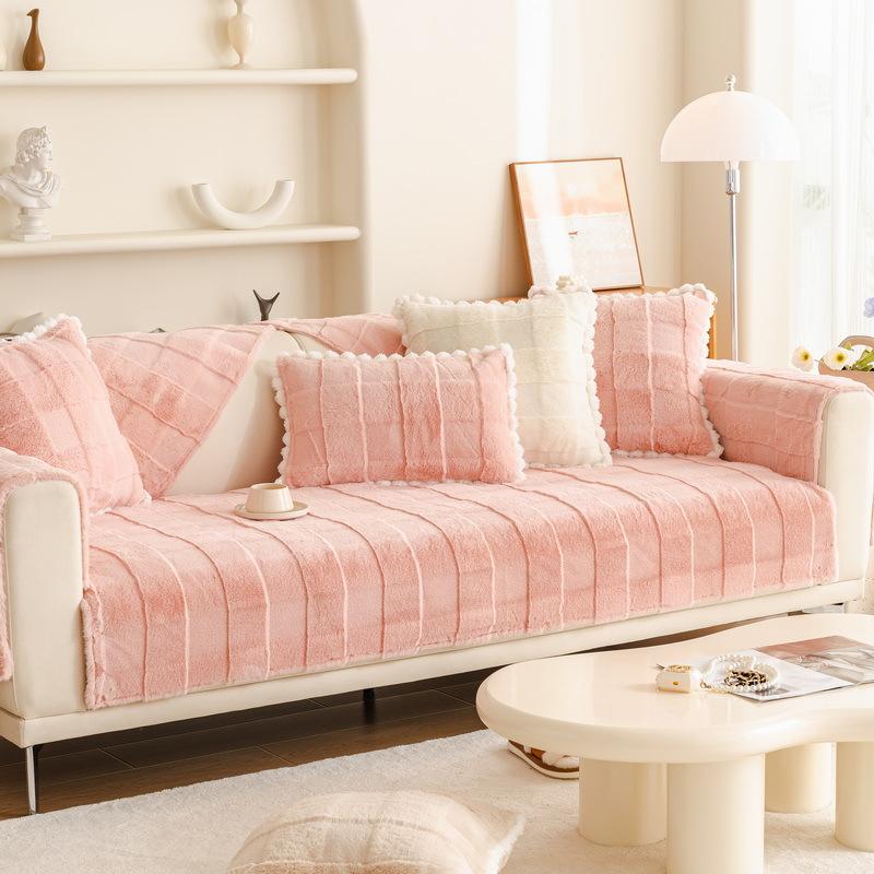 Thickened Fleece Winter Sofa Cushion Cushion Winter Minimalist Modern Seat Cushion Non-Slip Sofa Cover