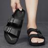 Men's Casual Buckle Flat Heel Cover Wearing One Size Slippers, Beach Slippers