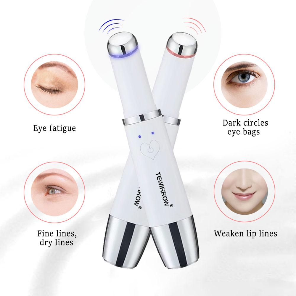 TEWIRROW Ионный массажер для лица для глаз, против старения, против морщин под глазами и для удаления темных кругов