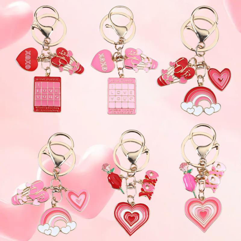 Женские и женские брелоки для ключей, держатели, украшения ко Дню святого Валентина, модные сумки в форме сердца, подвески, подарочные аксессуары