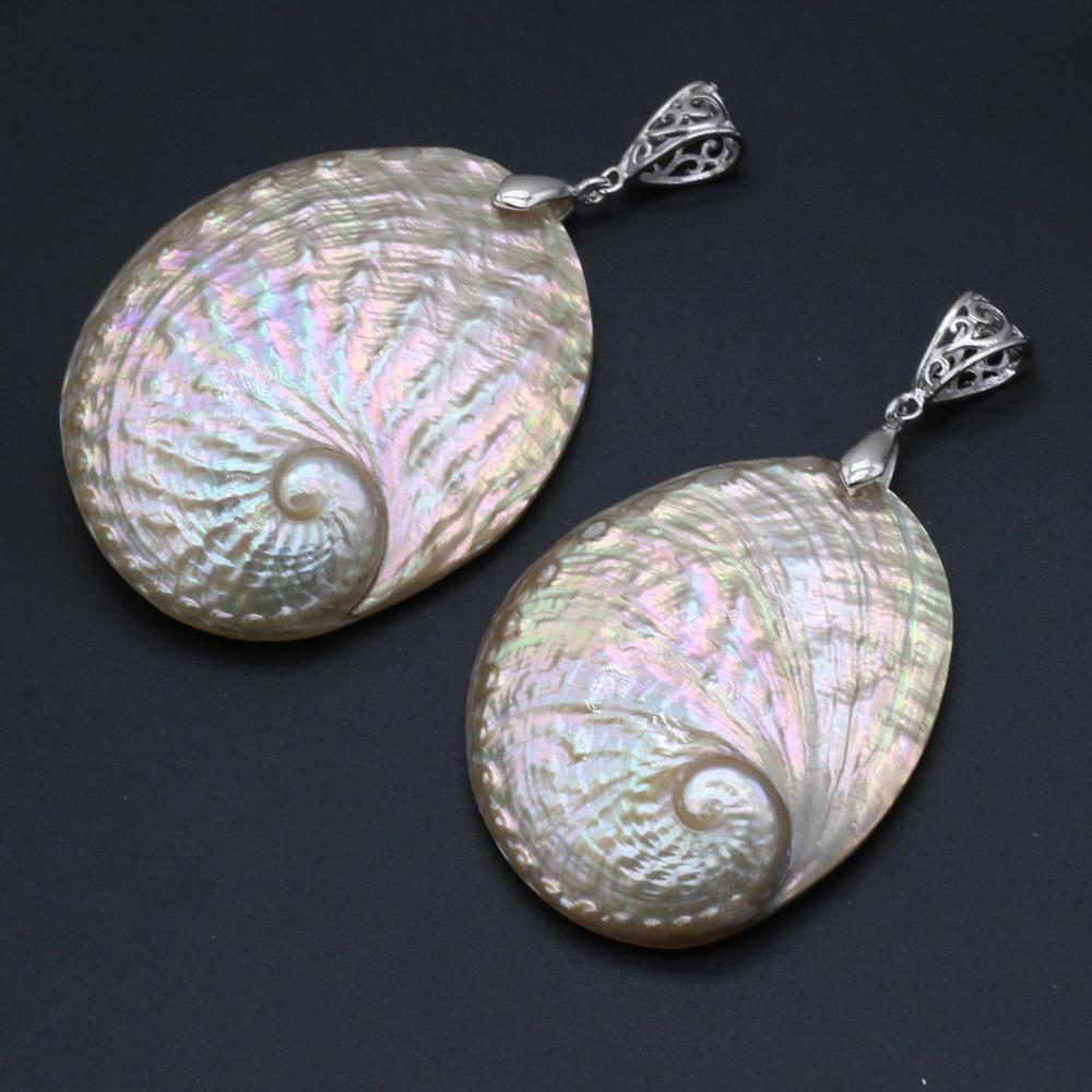 Natural Shell Pendant Vintage Style Fashion Jewelry Oval Shape Alloy Choker Necklaces Gift Ideas Jewelry High Quality Gift for Women