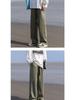 Мужские осенние свободные прямые брюки в гонконгском стиле - однотонная повседневная одежда