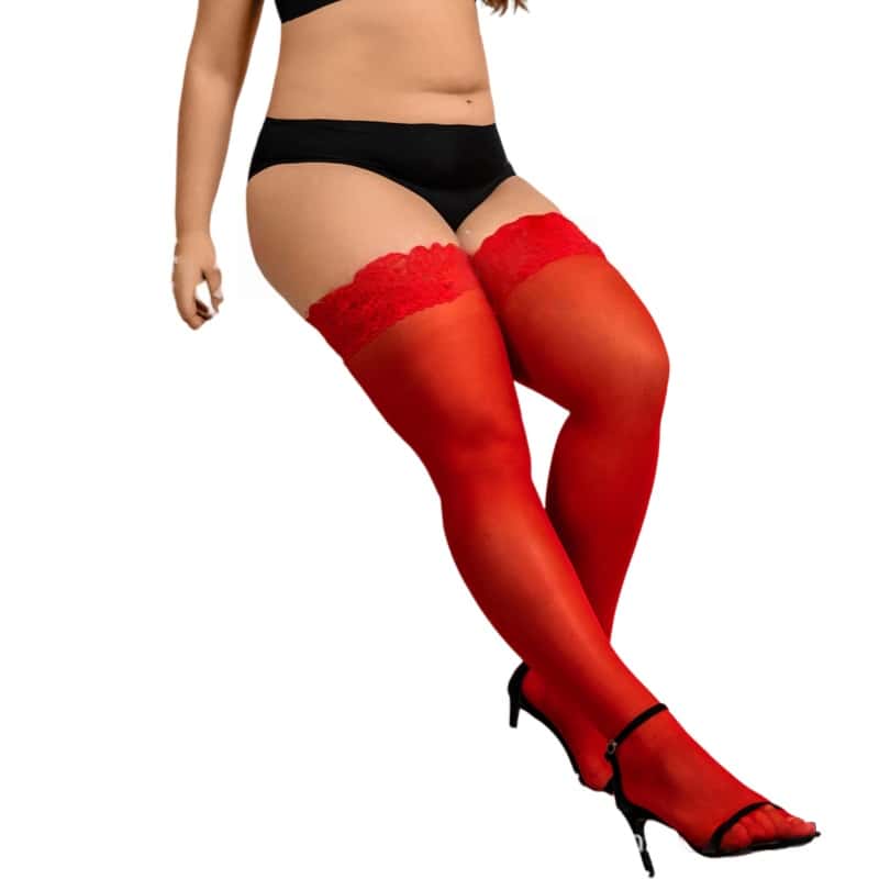 Женские больших размеров Толстые Сексуальные Чулки Кружевной Верхний Ремешок Антискользящие До бедра Черные Кружевные Чулки Женский Подарок Одежда для Ночного клуба Чулки XXXL