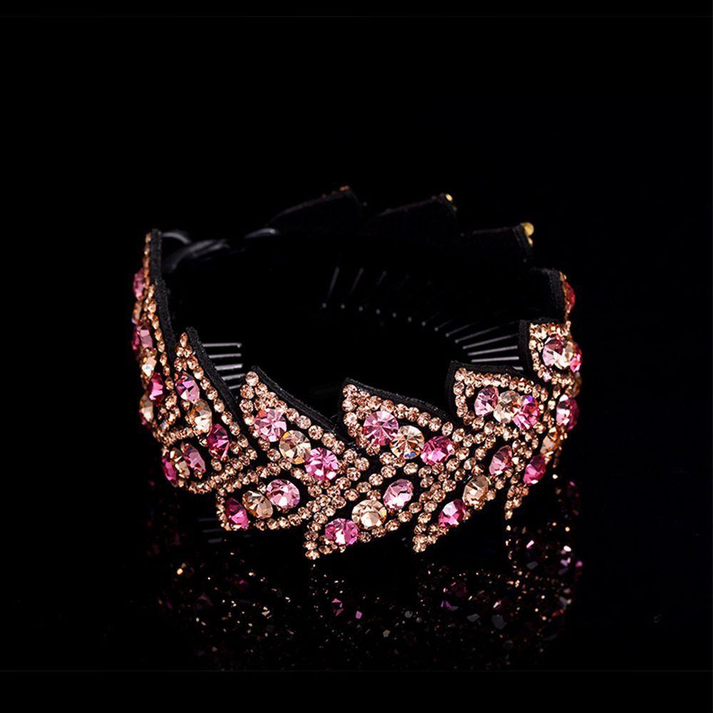 Hair Claw Rhinestone Women Bun Maker Headwear Bird Nest Twist Clip Floral Leaves Hair Claw