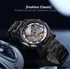 Полигональные мужские механические часы Fashiona Hollowed Out Automatic Watch из нержавеющей стали Skeleton Wristwatches Gold Color Relojes