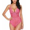 Сексуальные женские боди с кружевом на бретелях Perspective Lingerie Deep V-Neck Bodysuit
