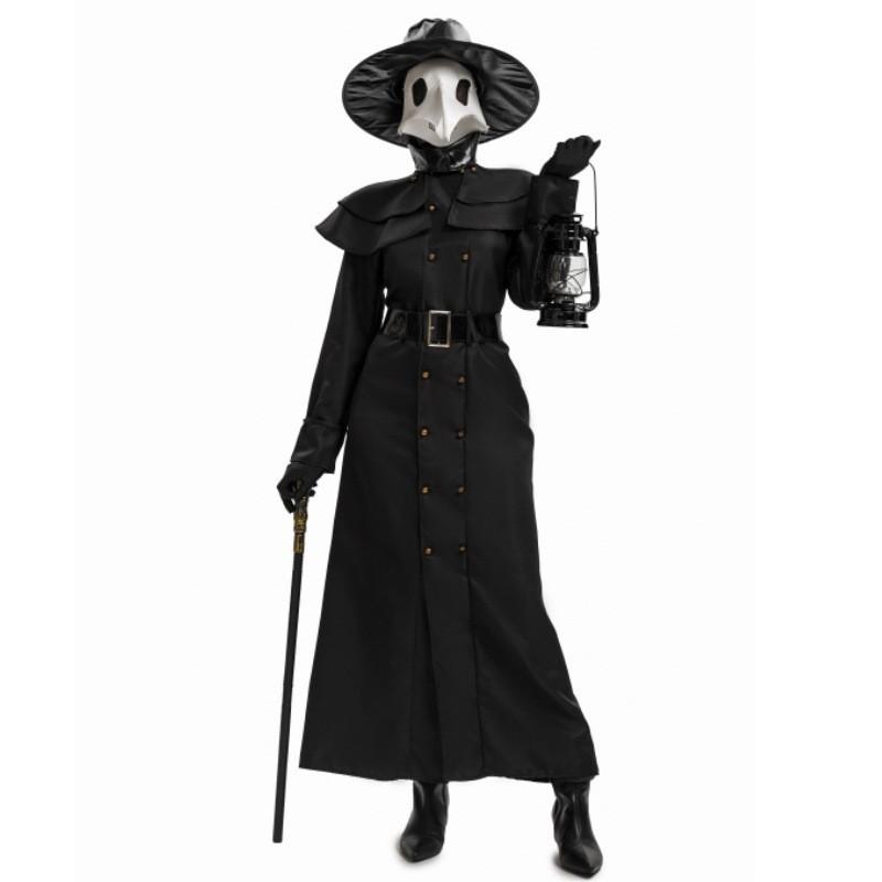 S-5XL Halloween Plague Doctor Costume Dark Dungeon Hero Outfit With Cane Lamp Stage Performance