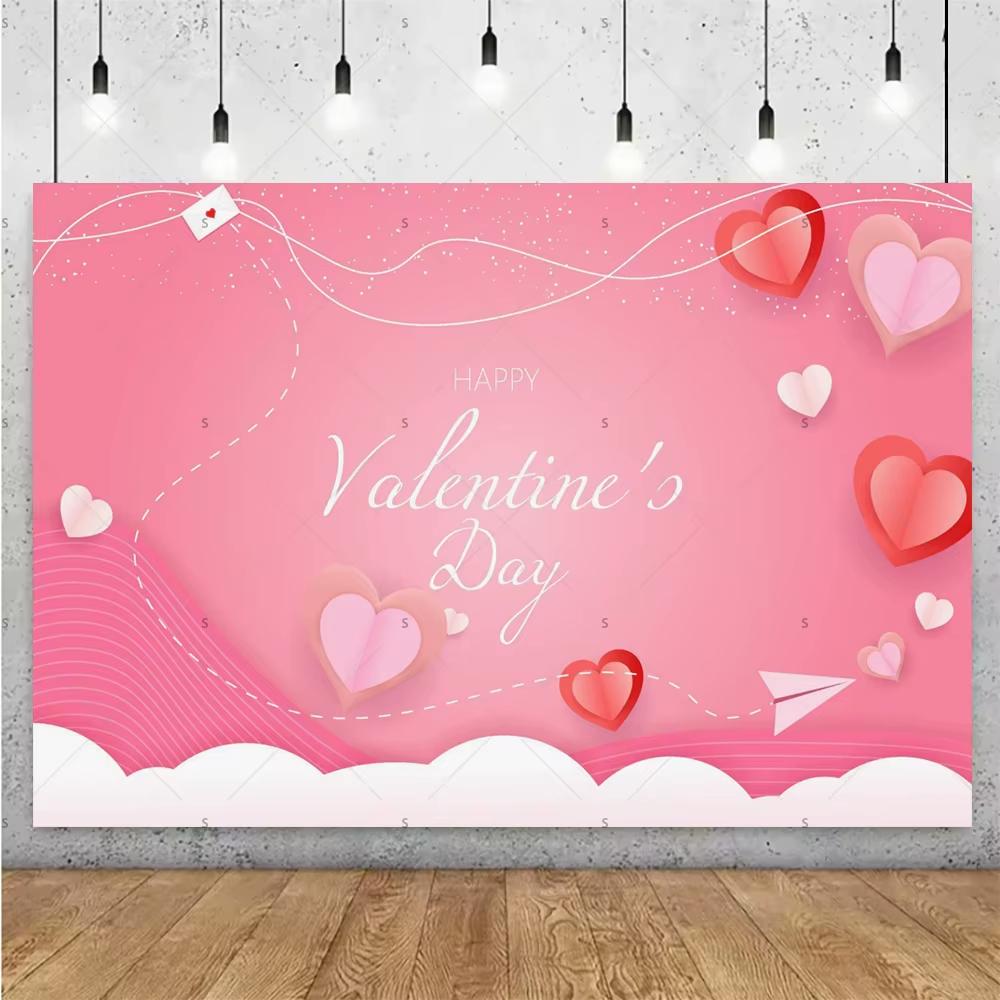 Balloon Red Love Heart Rose Background Happy Valentines Day Backdrop Supplies Valentines Day Party Decoration Photo Shoot Pro