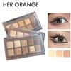 HER ORANGE Small Keyboard Ten-color Eyeshadow Palette Autumn and Winter Low-saturated Orange Brown Milk Tea Color Eyeshadow