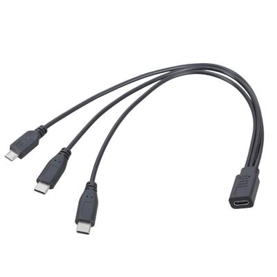 Кабель-разветвитель USB C (мама) на 2 USB Type-C (5-контактный, папа), кабель-адаптер для зарядки телефона, планшета (Только для зарядки)