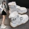 2024 New Style Thickened Fleece-lined High-top Women's ShoesTrendy Versatile Cotton Short Tube White Shoes Summer Season