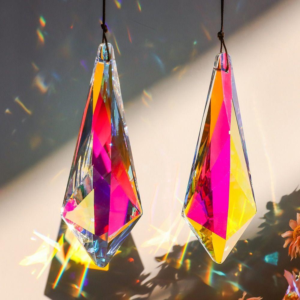 Glass Prism Crystal Suncatcher 120mm Long Hanging Pendant Festival Accessories for Garden Window