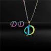 RUI RUI YU 26 Letter Colorful Stainless Steel Jewelry Sets for Women Men Alphabet Initial Chain Pendant Necklace Earrings Kids Gift