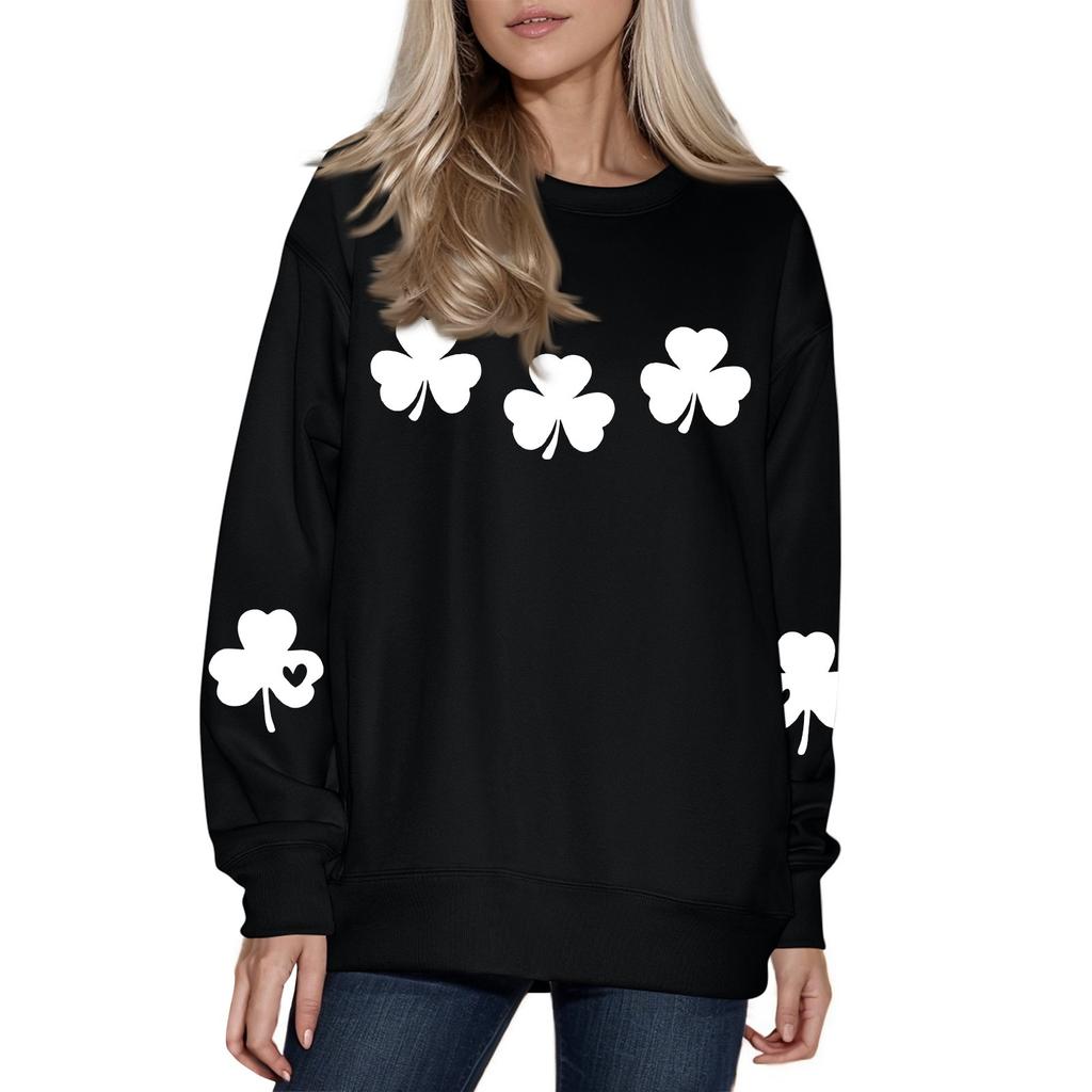 Женская модная повседневная толстовка с длинным рукавом и круглым вырезом