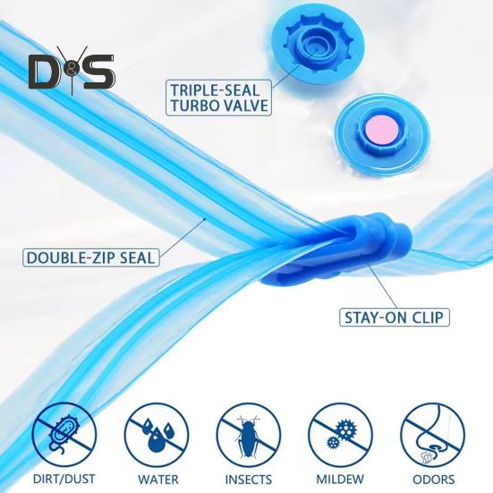 Прозрачный вакуумный мешок для хранения, влагонепроницаемый, многоразовый, складной, сжатый, утолщенный, вакуумный мешок, органайзер для одежды, одеял