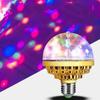 KTV Stage Colorful Rotating Light E27 Crystal Light Bulb with Sockets Disco Magic Ball Light Bulb for Home Room Dance Party