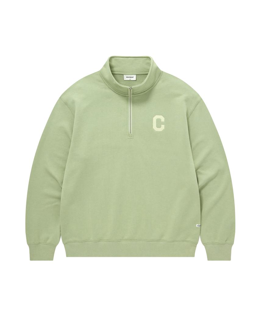 COVERNAT C Logo Half-Zip Sweatshirt Light Green