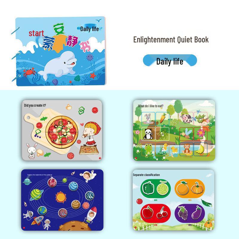 Тихая книга: Интерактивная игрушка для обучения грамоте для раннего образования детей, с элементами для рассказывания историй на липучках и для взаимодействия родителей и детей