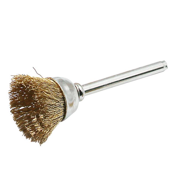 Wire Wheel Brush 6mm Shank Copper Plating Stainless Steel Wire Wheel Brush Grinder Rotary Tool