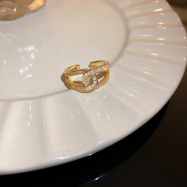 Кольцо Love Inkstone Rhinestone Ring Set Женский уникальный дизайн Модное индивидуальное кольцо Свадебные украшения Подарок на день рождения