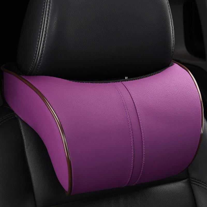 Искусственная кожа, автомобильная подушка для шеи, пена с эффектом памяти, подставка для шеи, подголовник сиденья, подушка, поддержка протектора