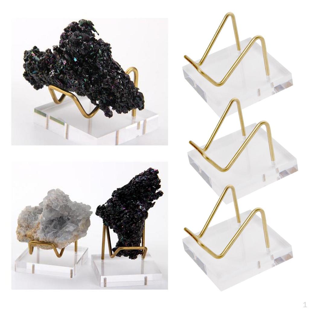 3x Display Stand Mineral Specimens Cluster Rocks Holder