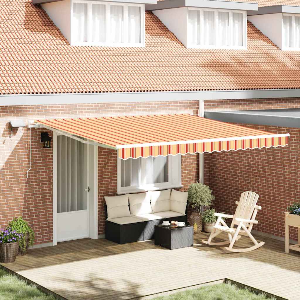 Retractable Awning Yellow and Orange 400 x 300 cm