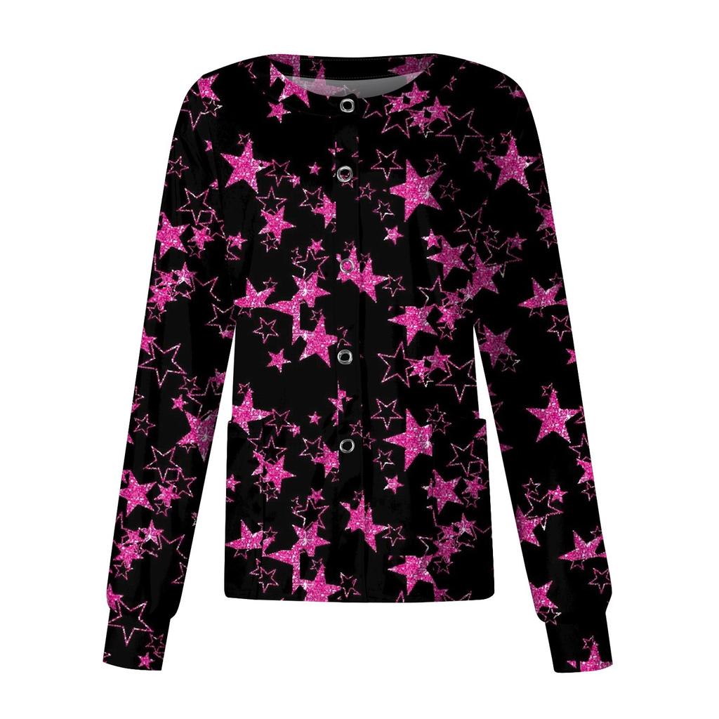 Женский рабочий однобортный защитный комбинезон с длинным рукавом и напечатанным карманом, воротником-стойкой, кардиган, куртка, топ