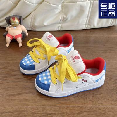 Нишевые оригинальные туфли-хлебцы в сине-белой цветовой гамме для женщин 2025 весна новая студенческая модная тенденция универсальные повседневные кеды для женщин