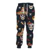 Большой размер FashionPrint Flower Hat Длинная борода Череп с принтом Мужские повседневные черные спортивные брюки
