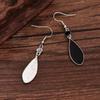 1 Pair Fashionable & Versatile Black Teardrop Dangle Earrings, Suitable For Women's Daily Outfits And Party Accessories