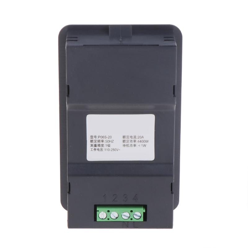 20/100A AC LCD Digital Panel Power Watt Meter Monitor Voltage KWh Voltmeter Ammeter Electical Meter P06S-20 Aug.