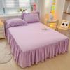Сплошной цвет юбка-кровать, кружевная юбка с рюшами, 1 шт., чехол для кровати, покрывало для спальни, юбка-кровать, нескользящий чехол для матраса, простыня, покрывало