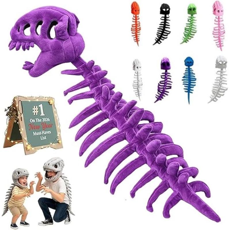 Silly Dino Plush Skeleton, Dinosaur Skeleton Costume 3D Cozy Dinosaur Plush, Huggable Softness Skeleton Costume for Dress Up, Parties Photos