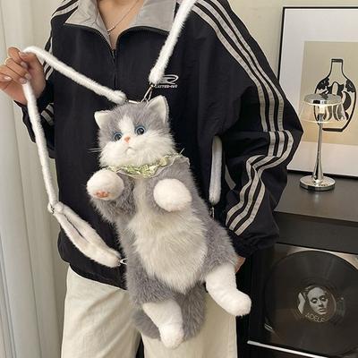 Настоящая имитация кошки будет звать плюшевая игрушка кошка кукла тряпичная кукла котенок кукла подарок спящий орнамент рюкзак