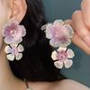 Exquisite Oil Drop Flower Ear Studs Sweet Korean Style Earrings Fairy Enamel Flower Earrings Daily