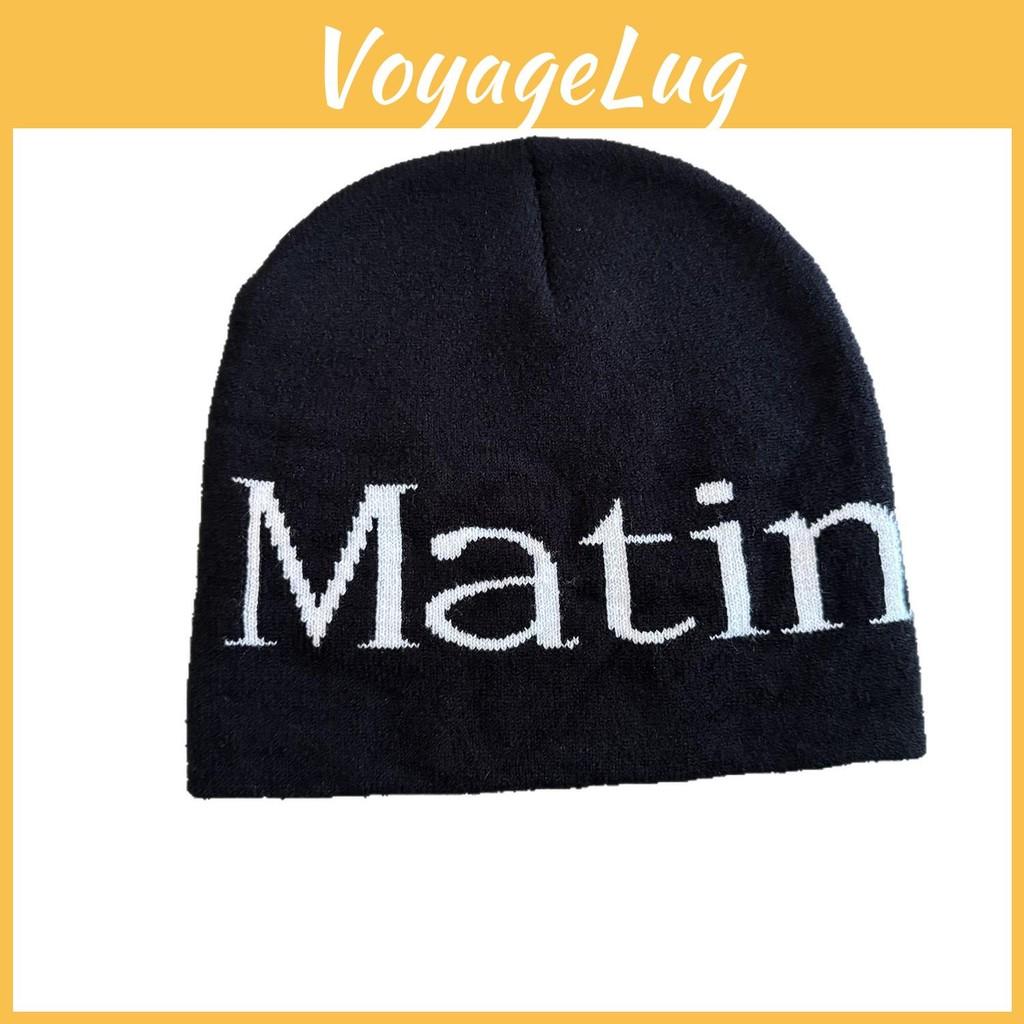 Streetwear Matin Letter Knitted Beanie Warmth Ear Protection Cold Seasons Cap