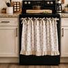 Ruffle Trim Bow Tie Oven Cover Curtain Coffee Machine Half Curtain  Cabinet Window